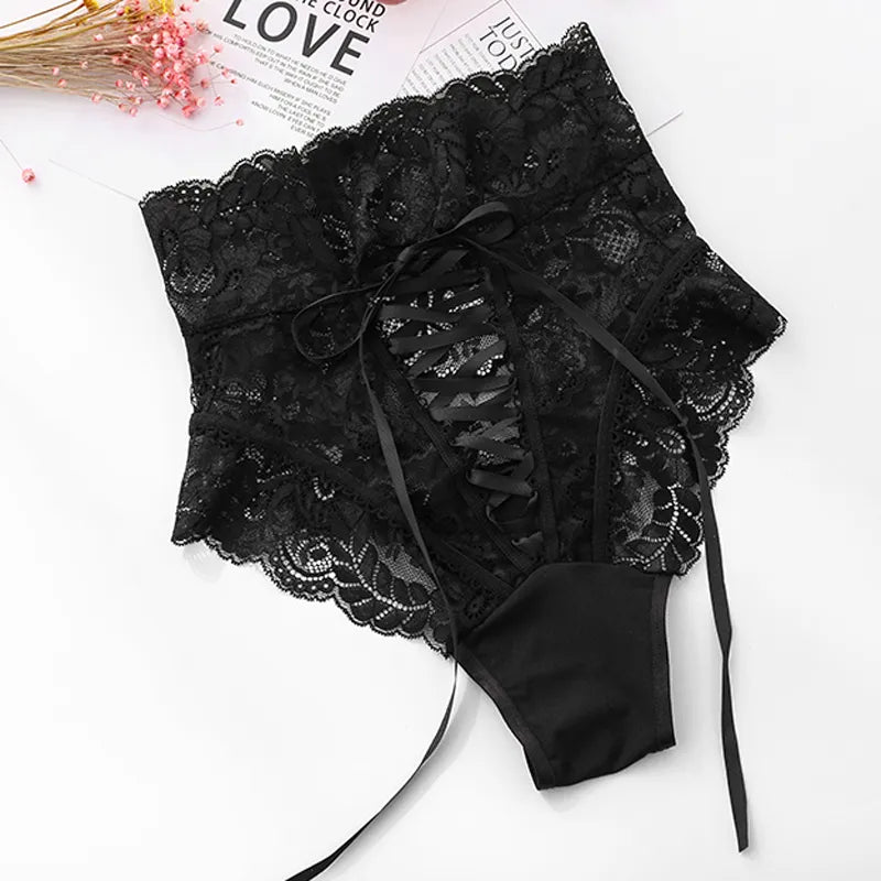 Women High Waist Lace Thongs and G Strings Underwear Ladies Lingerie