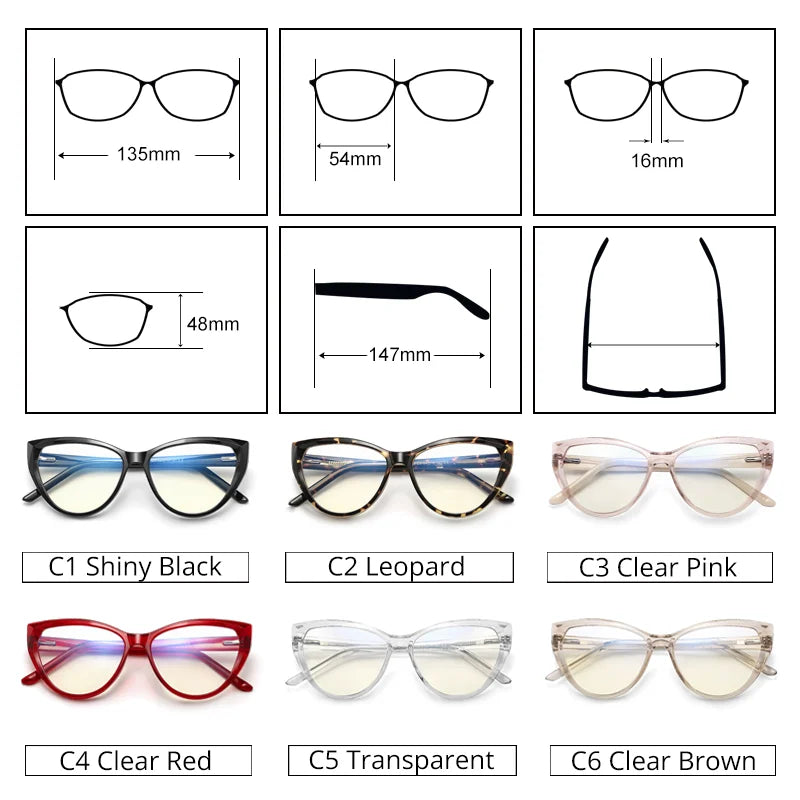 Transparent Red Blue Light Glasses