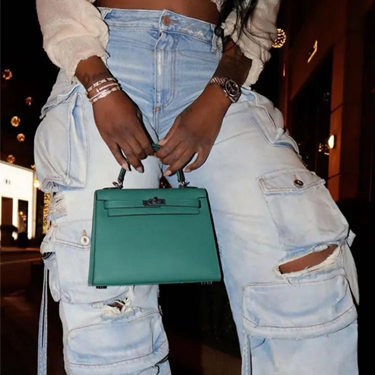 Streetwear Baggy Ripped High Waisted Straight Wide Leg Pants