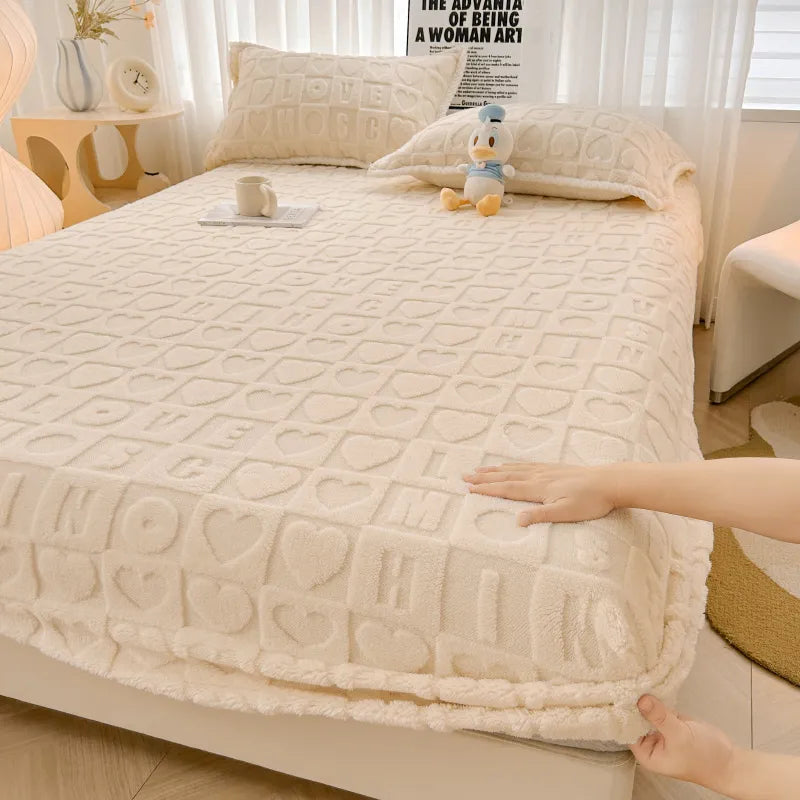 Elastic Fitted Sheet Velvet Bedsheet